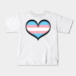 Large Vector Heart in Transgender Pride Flag Colors Kids T-Shirt